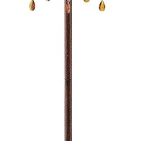 Benjara Floor Lamp With Scrolled Frame And Crystal Accent, Bronze