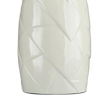 Benjara Table Lamp With Ceramic Body And 3D Geometric Design, White