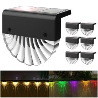 Solar Deck Lights Outdoor Solar Step Lights Outside Waterproof Led Solar Fence Lights Outdoor Lighting Warm Whitecolor Glow For