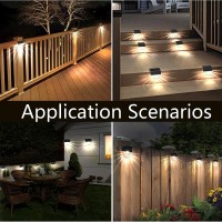 Solar Deck Lights Outdoor Solar Step Lights Outside Waterproof Led Solar Fence Lights Outdoor Lighting Warm Whitecolor Glow For