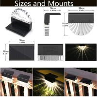 Solar Deck Lights Outdoor Solar Step Lights Outside Waterproof Led Solar Fence Lights Outdoor Lighting Warm Whitecolor Glow For