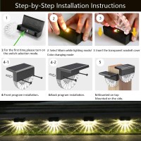 Solar Deck Lights Solar Fence Lights Outdoor Waterproof Led Outside Solar Step Lights For Backyard Warm Whitecolor Glow Solar S