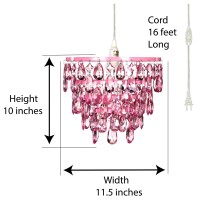 Gypsy Color The Original Plug-In 1 Light Pink Hanging Swag Dome Chandelier H10