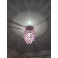 Gypsy Color The Original Plug-In 1 Light Pink Hanging Swag Dome Chandelier H10