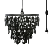 Gypsy Color The Original Plug-In 1 Light Black Hanging Swag Dome Chandelier H10