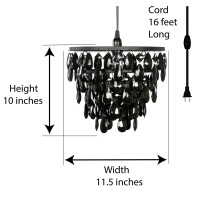 Gypsy Color The Original Plug-In 1 Light Black Hanging Swag Dome Chandelier H10