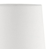 Benjara Pot Bellied Shape Metal Table Lamp With 3 Way Switch, White