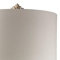 Benjara Polyresin Urn Shape Table Lamp With Floral Foliage Pattern, Brown