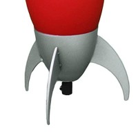 Benjara Kid Table Lamp With Rocket Design Silhouette, Red