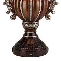 Benjara Trophy Shaped Polyresin Table Lamp With Scroll Handles, Bronze