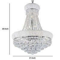 Benzara Bm240871 Crystal Ceiling Lamp With Chandelier Design Body Clear