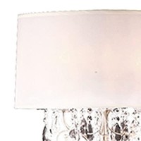 Benjara Stalk Design Metal Floor Lamp With Hanging Crystal Accent, Silver