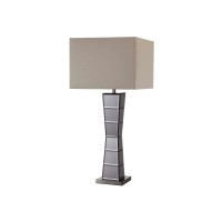 Benjara Table Lamp With Mirrored Tower Design Body, Silver