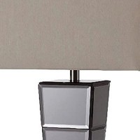 Benjara Table Lamp With Mirrored Tower Design Body, Silver