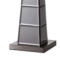 Benjara Table Lamp With Mirrored Tower Design Body, Silver