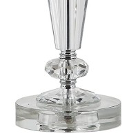 Benjara Turned Tubular Crystal Body Table Lamp, Clear