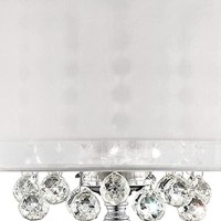 Benjara Twisted Crystal Body Table Lamp With Dual Fabric Shade, Clear