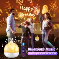 One Fire Night Light For Kids, Bluetooth Music Kids Night Lights For Bedroom,96 Light Modes Baby Night Light Projector,Remote Timer Kids Night Light Lamp,Rechargeable Star Projector Lights For Bedroom