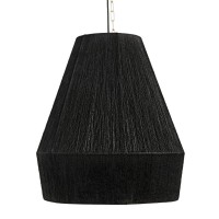 Nativa Living - Ikal Black Jute Pendant Light Fixture - Semi Flush Mount - Contemporary Art Deco For Kitchen, Living Room, Bedroom, Outdoors. (Black Cable)