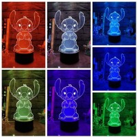 Louhh Stitch Night Light, Stitch Gifts - 3D Led Stitch Toys Intelligent Remote Control Stitch Lamp 16 Color Stitch Light For Christmas Stitch Gifts Children'S Room Decoration Holiday Gifts