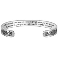 Btysun Bracelets For Women Inspirational Gifts For Women Girls Motivational Birthday Cuff Bangle Friendship Personalized Mantra Jewelry Come Gift Box (Be Strong Be Brave Be Humble Be Bass)