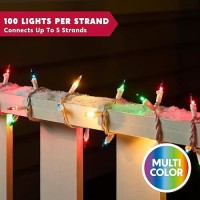 Joiedomi Christmas Lights Outdoor 100 Count Christmas Tree Lights Indoor 213Ft Multicolor String Lights With White Wire Xmas De