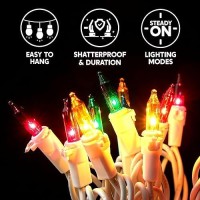 Joiedomi Christmas Lights Outdoor 100 Count Christmas Tree Lights Indoor 213Ft Multicolor String Lights With White Wire Xmas De