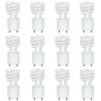 Satco S8203-12Pk T2 Mini-Spiral Cfl Light Bulb, Bi-Pin/Gu24 Base, 13 Watts, 2700K (12 Pack)