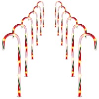 Joiedomi 17?Hristmas Candy Cane Pathway Markers, Set Of 12 Christmas Stakes Lights Outdoor Christmas Decorations Lights For Christmas Holiday Outdoor Decoration (Thin Green