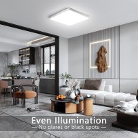 12Inch 24W Square Led Ceiling Light Fixtures Flush Mount, 5000K Daylight White Led Ceiling Lamp, Surface Mount Modern Ceiling Lights, Slim Flat Panel Lighting For Bedroom, Kitchen, Bathroom Etc.