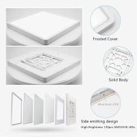 12Inch 24W Square Led Ceiling Light Fixtures Flush Mount, 5000K Daylight White Led Ceiling Lamp, Surface Mount Modern Ceiling Lights, Slim Flat Panel Lighting For Bedroom, Kitchen, Bathroom Etc.