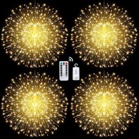 Techip 4Pcs Battery Operated Lights 225Led Garden Lights Starburst Lights With Remote 8 Modes Outdoor Indoor For Patio Wedding T