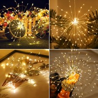 Techip 4Pcs Battery Operated Lights 225Led Garden Lights Starburst Lights With Remote 8 Modes Outdoor Indoor For Patio Wedding T