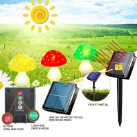 Solar Mushroom Garden Light | Upgraded Solar Charging Panel (With Working Indicator) - Auto Charge & On/Off - Outdoor Landscape Lighting, Rainproof, Led Solar Decorative Light (Multicolor)