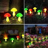 Solar Mushroom Garden Light | Upgraded Solar Charging Panel (With Working Indicator) - Auto Charge & On/Off - Outdoor Landscape Lighting, Rainproof, Led Solar Decorative Light (Multicolor)