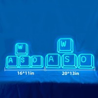 Wasd Neon Sign Fionnuar Led Keyboard Shaped Gaming Playstation Neon Night Light Acrylic For Children Bedroom Wall Decor Party C