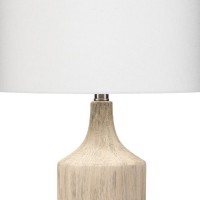 Attract the attention of all the guests with the minimalistic and charming look of this table lamp Featuring textured finish ceramic support with a thick round acrylic base and topped with drum fabric shade complements the look and makes it worth adding t