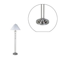 Brighten up your surrounding with the inclusion of this metal constructed floor lamp With tapered fabric shade on top it has pull chain switch which adds to the functionality The tier design round base adds to the strength and durability