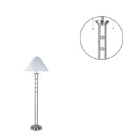 Brighten up your surrounding with the inclusion of this metal constructed floor lamp With tapered fabric shade on top it has pull chain switch which adds to the functionality The tier design round base adds to the strength and durability