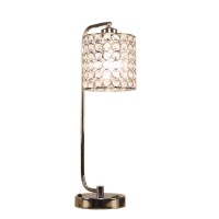 Place this table lamp on your writing desk to make the best use of it With curved design body and round base it has on off switch which adds to the functionality The hanging shade with encrusted crystal accents makes it appear absolutely regal and gorgeou