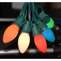 Doratale C9 Christmas Lights 25Ft Multicolored Outdoor String Lights With 26 Ceramic Edison Bulbs1 Spare C9 E17 Base Hangin