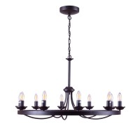 Erica 10-Light Brown Candle Style Wagon Wheel Chandelier