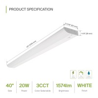 Asd Led Under Cabinet Lighting 40 Inch 20W 1574 Lm Dimmable Hardwired Under Cabinet Lights For Kitchen 3000K Soft4000K Cool