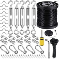 Blika Globe String Light Suspension Kit, Outdoor Light Guide Wire, 170Ft Coated Stainless Steel 304 Rope, String Light Hanging Kits