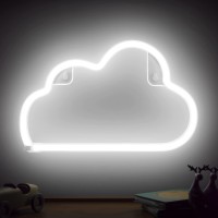 Xiyunte Cloud Neon Signs, Led Cloud Neon Light For Wall Decor, Battery Or Usb Powered White Cloud Sign Neon Cloud Sign Wall Lights For Bedroom Aesthetic Teen Girls Room Dorm Birthday Party Christmas