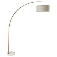 A great option for adding a touch of style while they light up a room this floor lamp proves to be a perfect addition to your home It features a drum fabric shade for perfect lighting in the room while the arched extendable arm offers convenient movement 