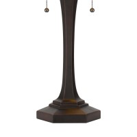 Table Lamp With Tiffany Style Shade And Resin Base, Multicolor