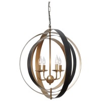 Emblaze the aesthetics of your interior with the introduction of this Pendant which showcases concentric rings design Crafted completely from metal frame it is accented with a dual tone finish in the hues of black and gold