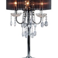 Contemporary in style and design this table lamp is here to bring an additional whimsical appeal It features a tubular metal support with eye catching hanging crystal droplets creating the most ravishing appeal for the lamp This elegant lamp is topped wit