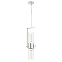 Pendant With Cylindrical Rotatable Glass Shade, Chrome